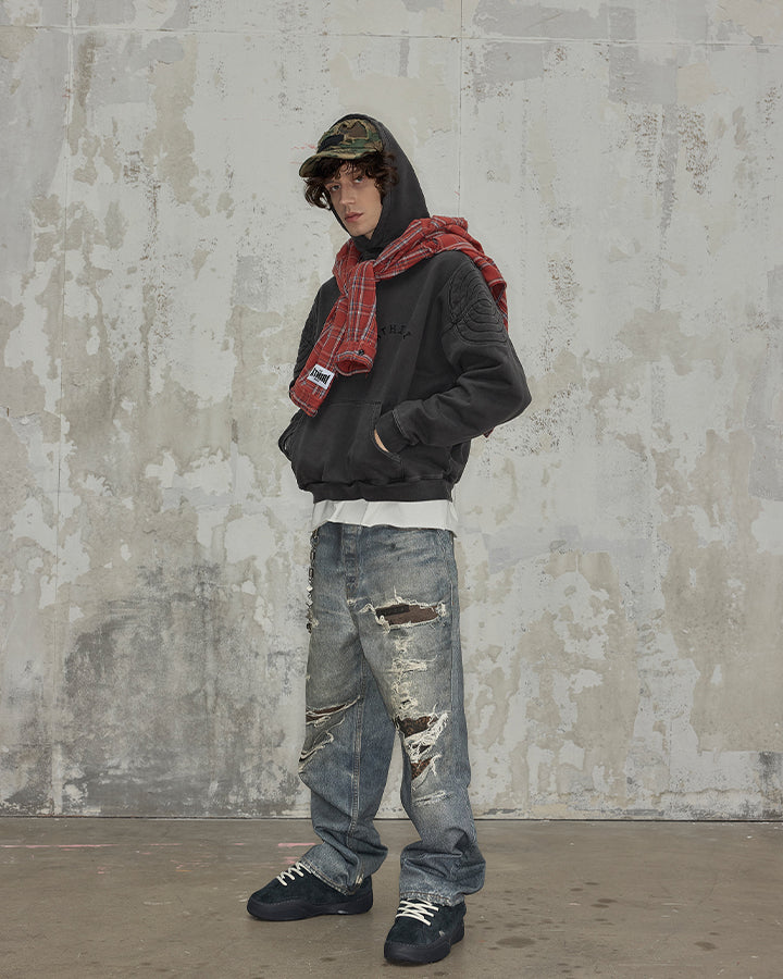 Vintage Grunge Ripped Patchwork Baggy Denim Jeans