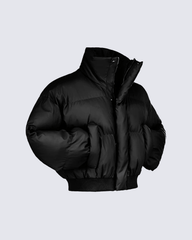 Simple High Neck Short Cotton Jacket