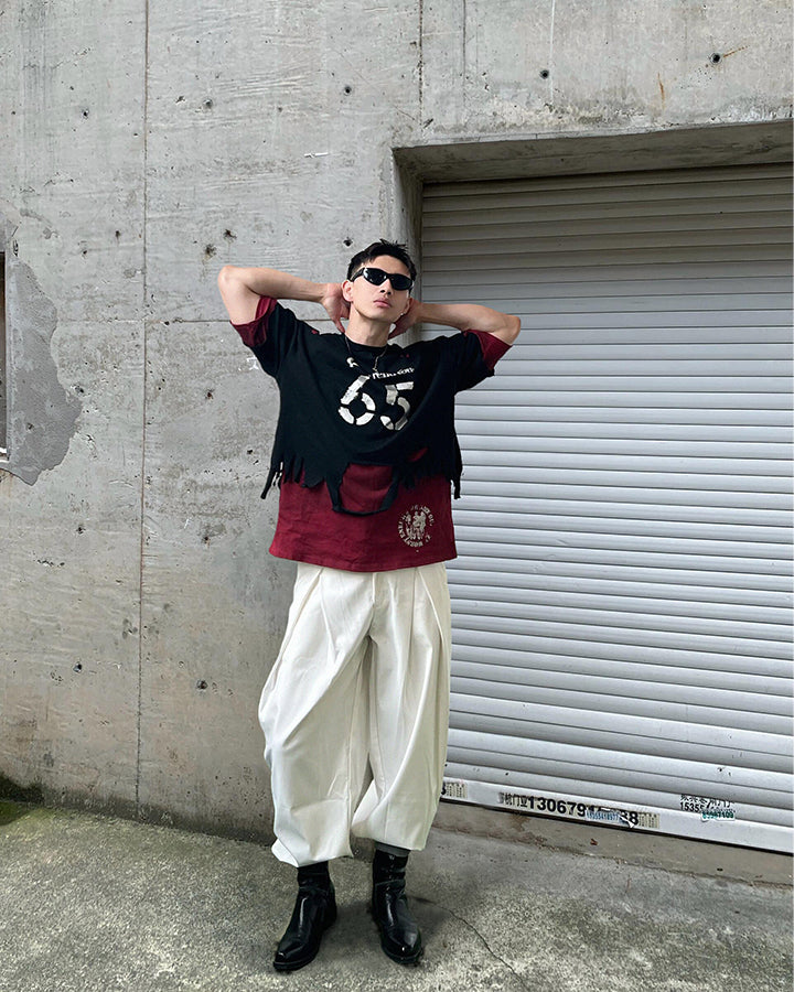 Dark Distressed Layered Streetwear T-Shirt New