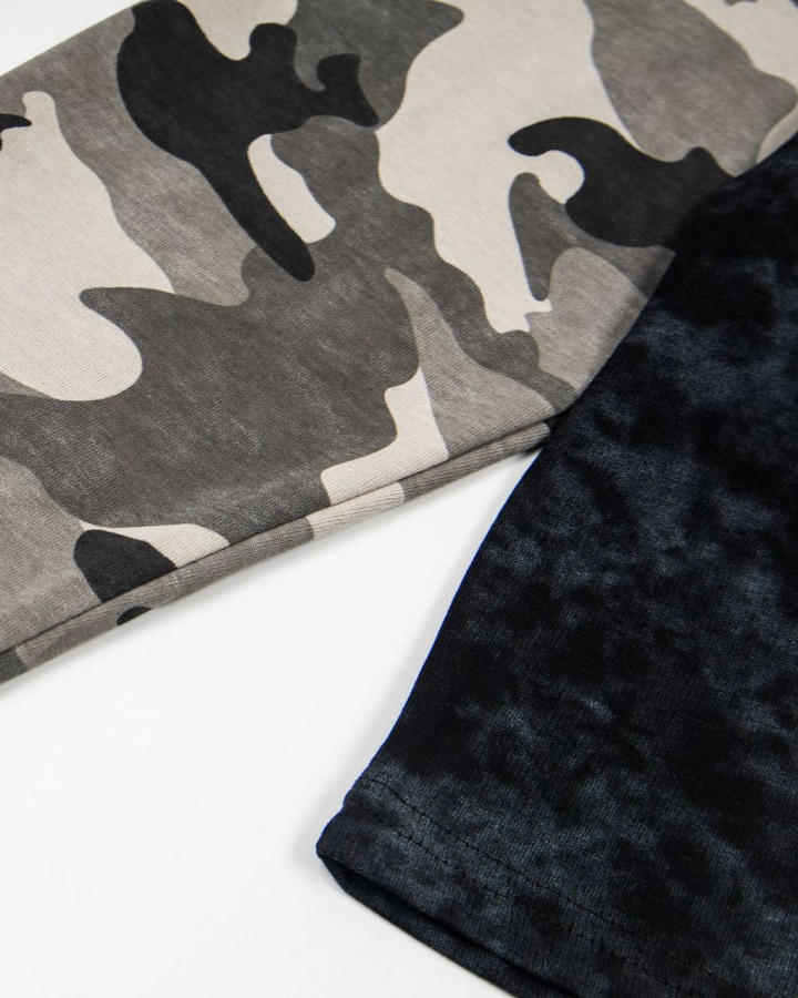 Camouflage Layered Long-Sleeve Polo Shirt