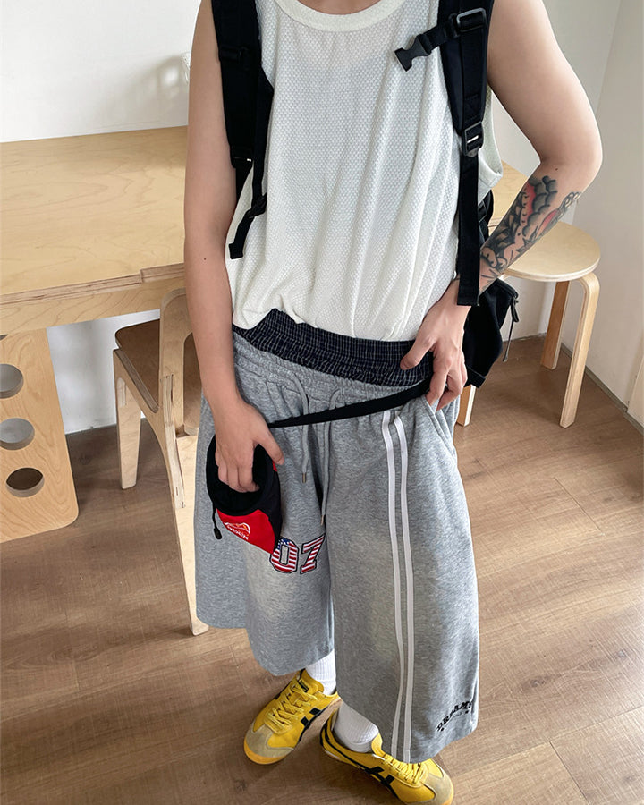 American Retro Sporty Layered Shorts New