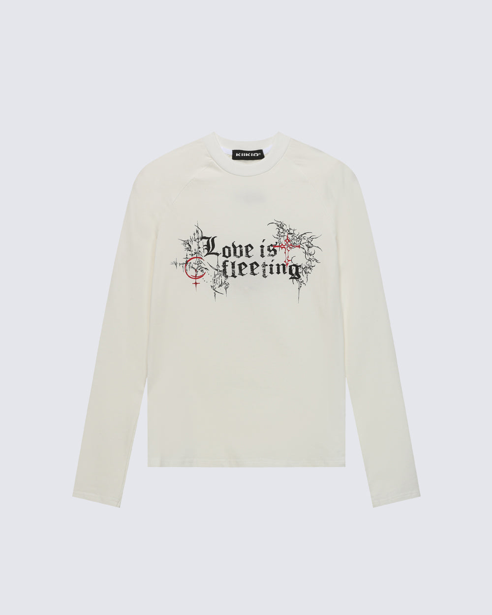 Gothic Graphic Long Sleeve Tee With Lettering