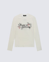 Gothic Graphic Long Sleeve Tee With Lettering