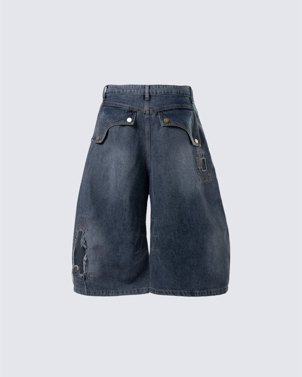 Distressed Wasteland Patchwork Deconstructed Shorts