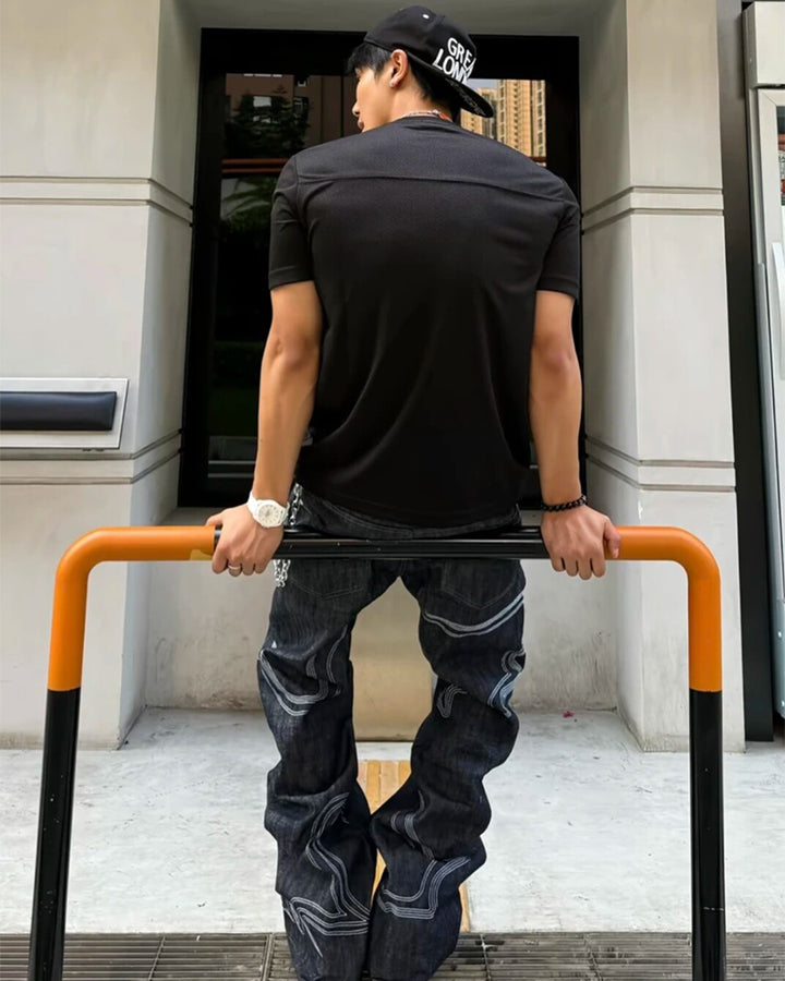 American Mesh Embroidered Sports Jersey Tee