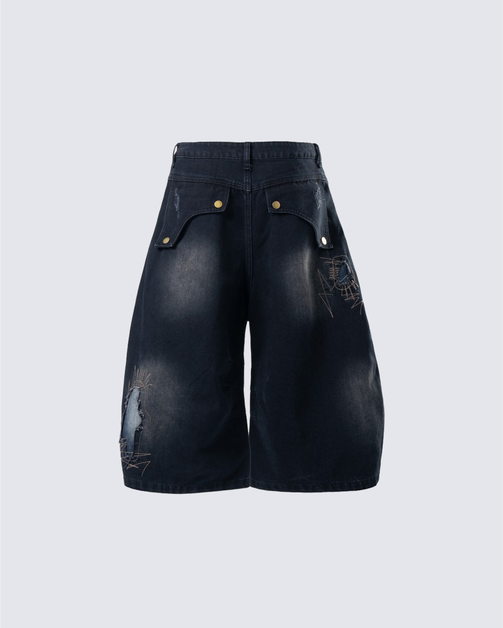 Distressed Wasteland Patchwork Deconstructed Shorts