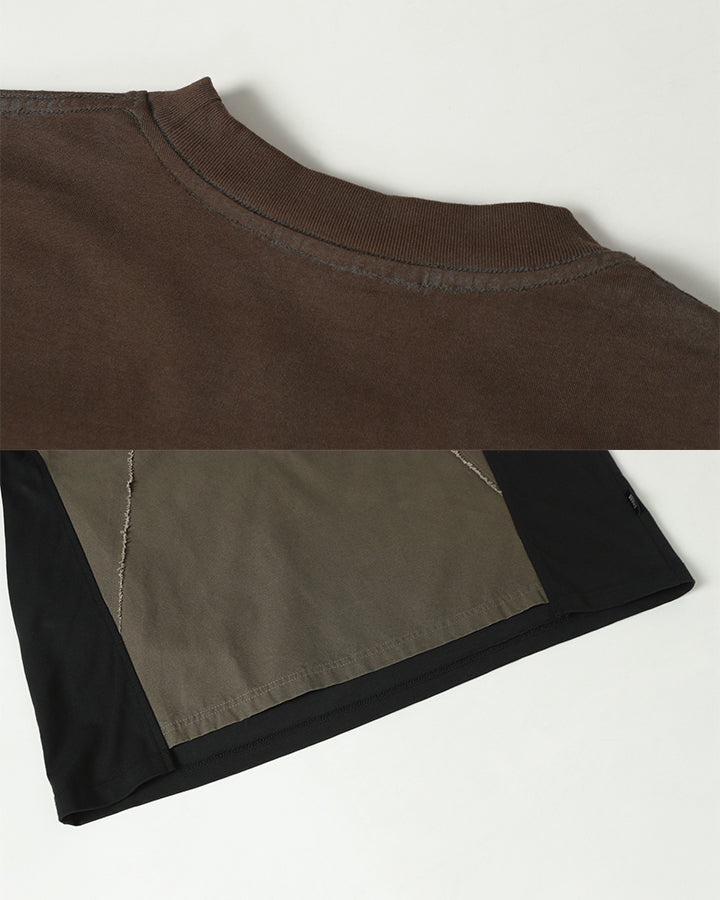 American Deconstructed Colorblock Casual Tee New