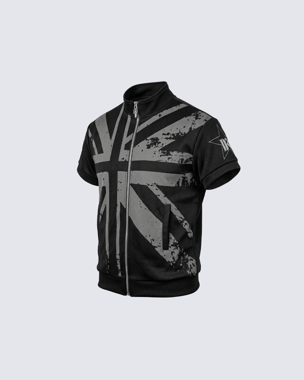 Light Asian Street Stand Collar Zip Tee Jacket