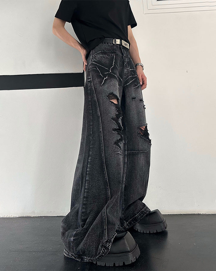 American Heavy-Duty High-Street Distressed Jeans