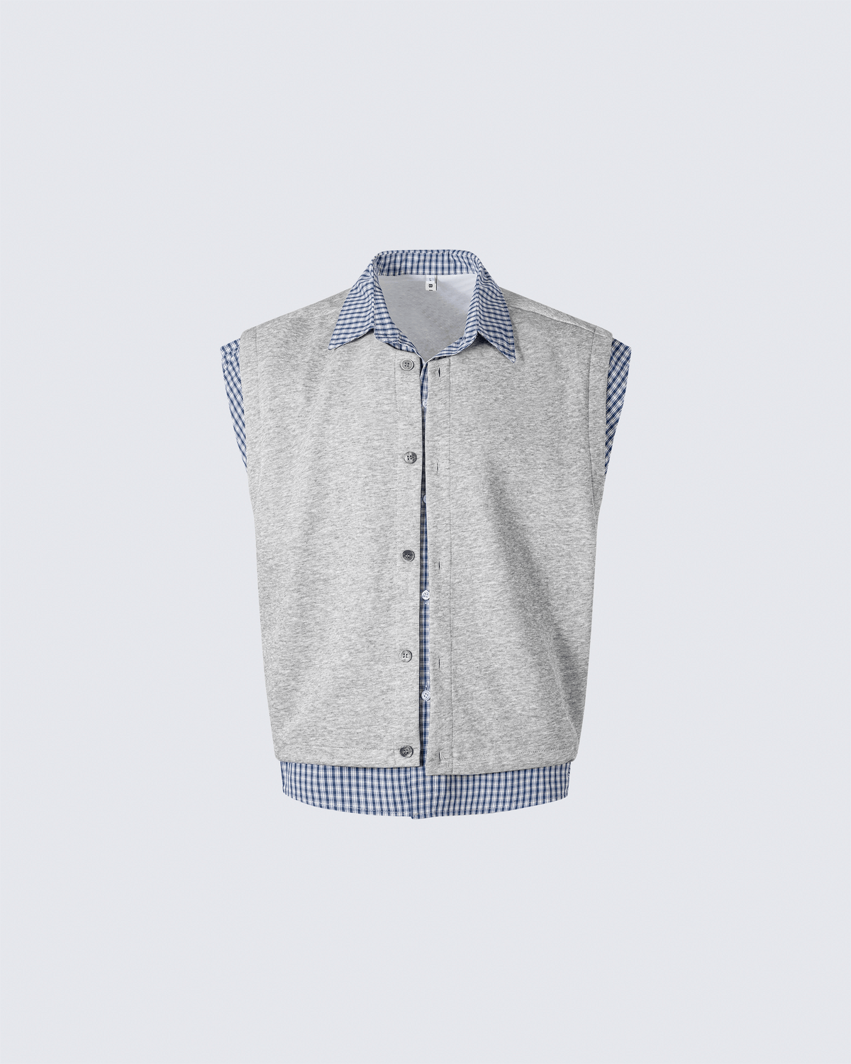 Layered Patchwork Vest Shirt