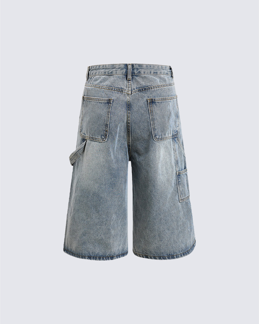 American Retro Distressed Cargo Denim Shorts