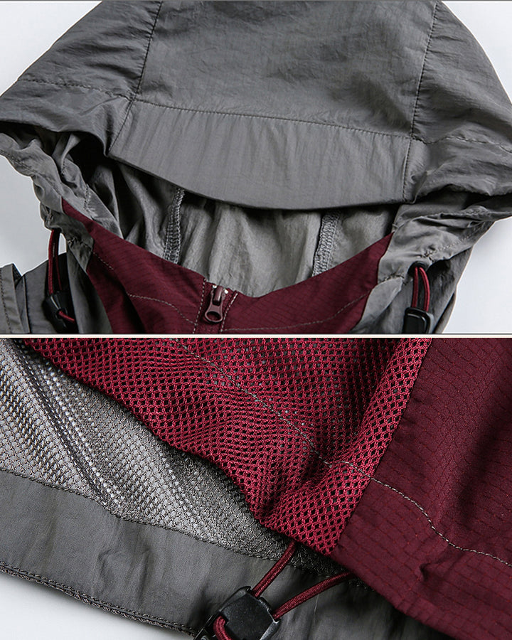 Detachable Vest Mesh Breathable Hooded Sun Protection Jacket