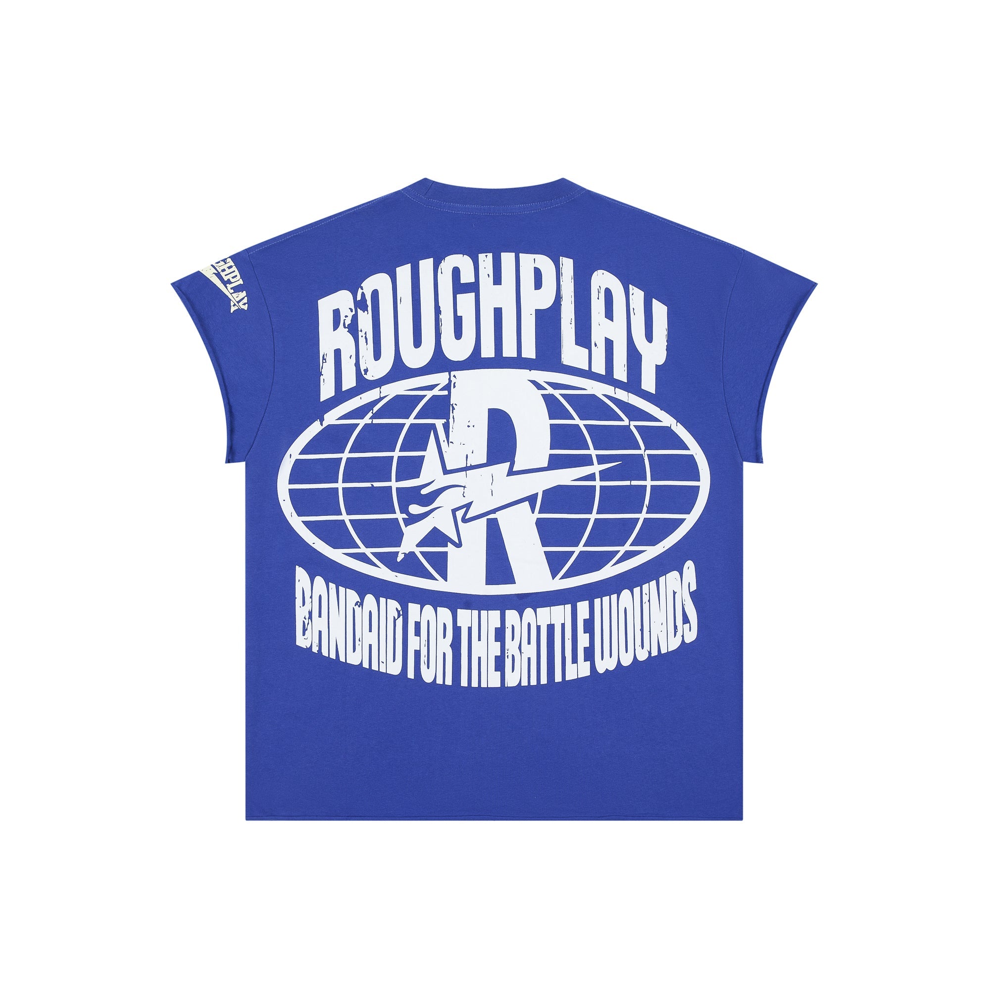 Roughplay Masked Skeleton Graffiti Subway Double‑Sided Distressed Tee