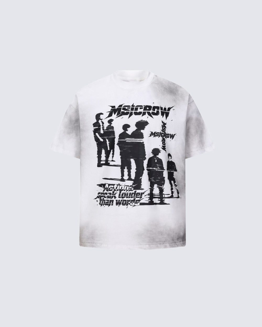 American-Style Distressed Print T-Shirt