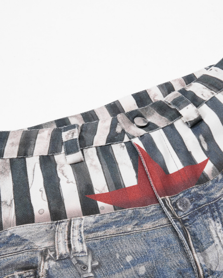 American Vintage Star-Print Wide-Leg Jeans