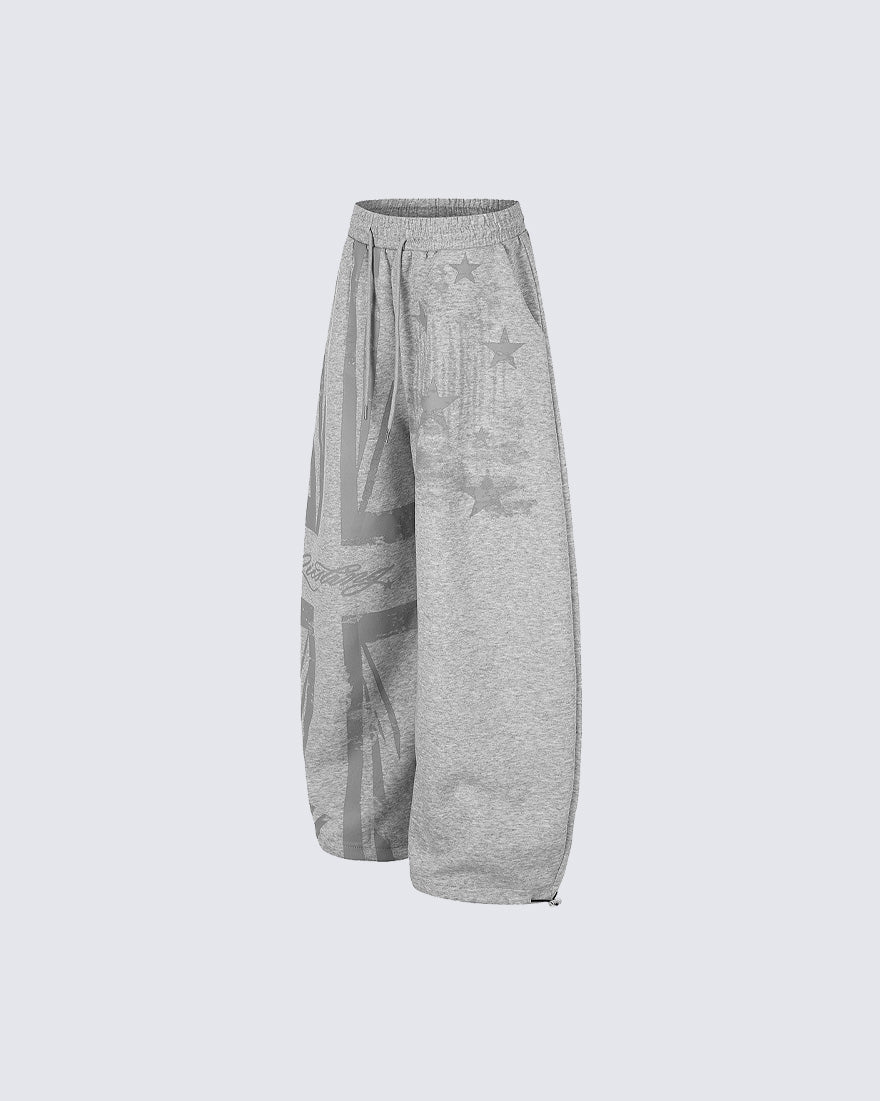 American Retro Trendy Brand Curved Wide-Leg Pants