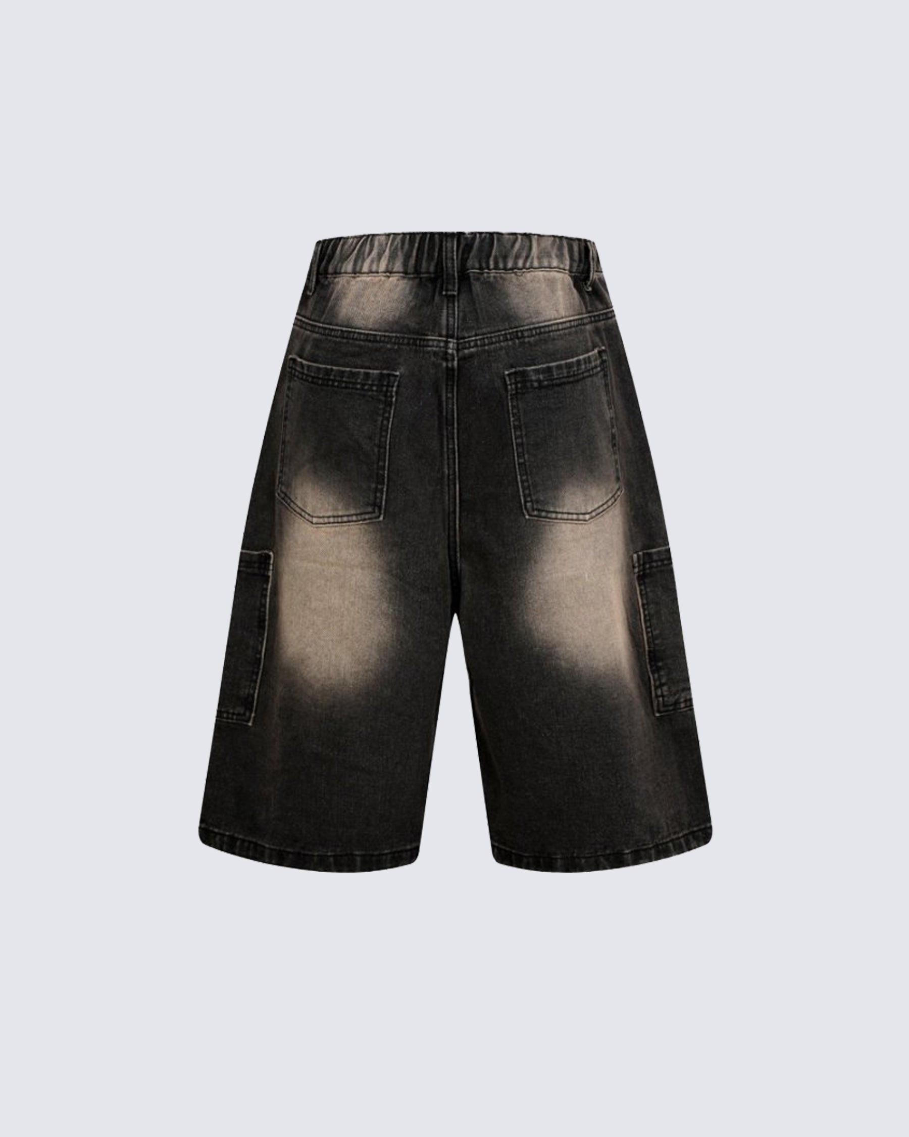 American Retro Wasteland Style Fringed Denim Shorts