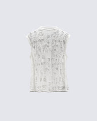 Gothic Distressed Mesh Sleeveless Top