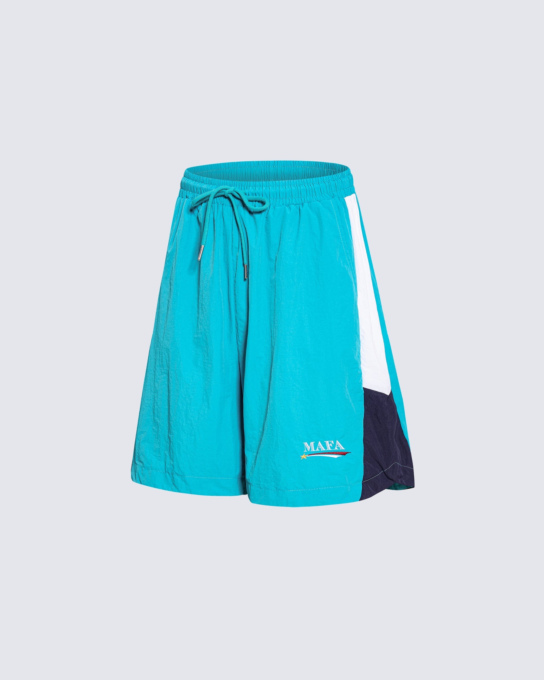 Vintage Colorblock Graphic Track Shorts