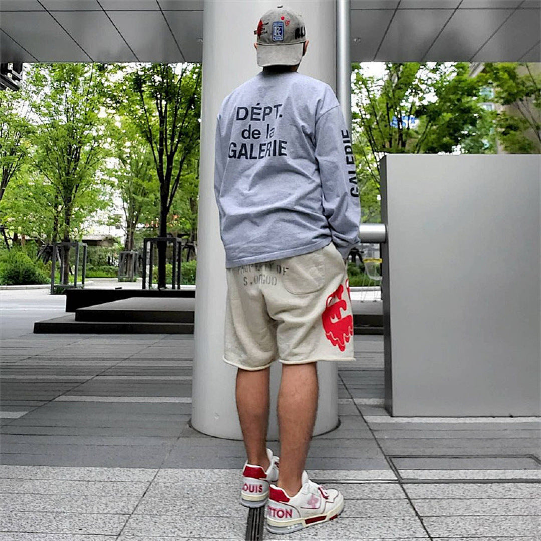 Saint Michael Dripping Heart & Lettering Graphic Sweat Shorts