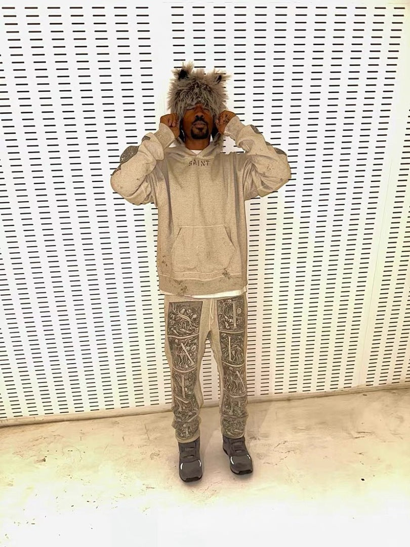 Saint Michael ST334 Grid Panel Graphic Sweatpants