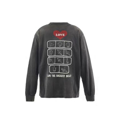 Saint Michael Love Patchwork Graphic Sweatshirt