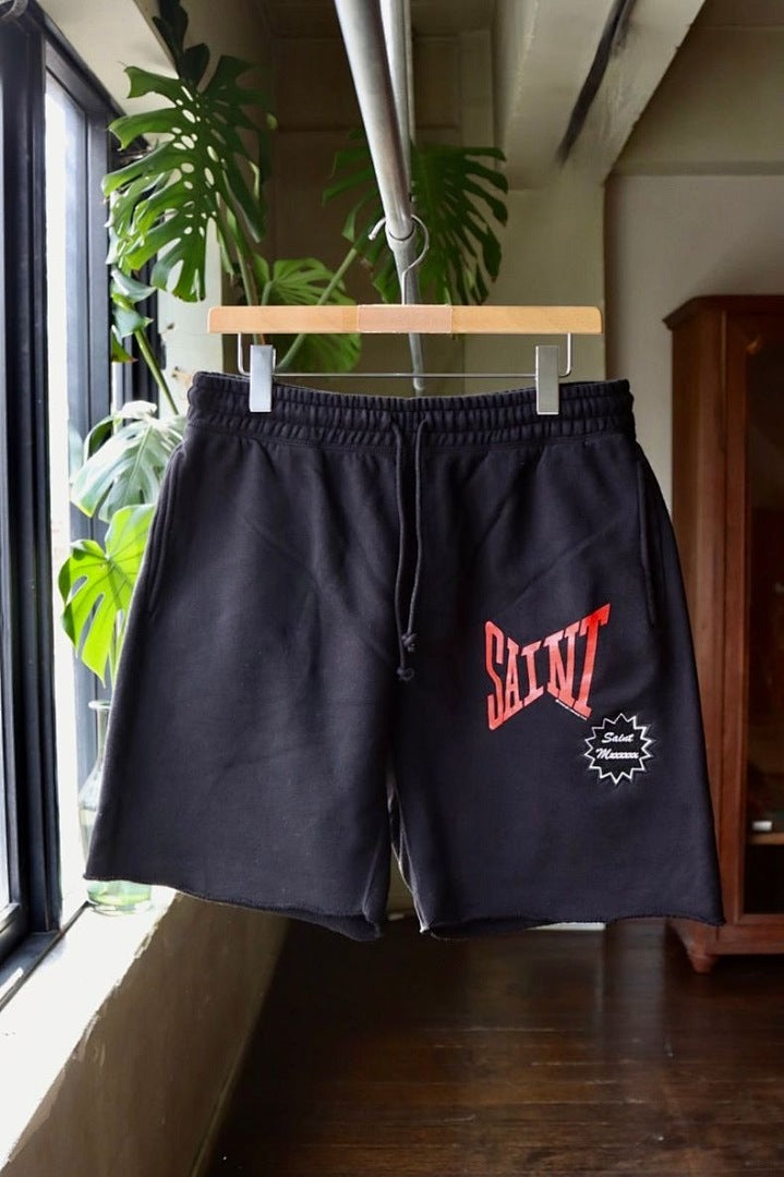 Saint Michael Angular Font Graphic Logo Sweat Shorts