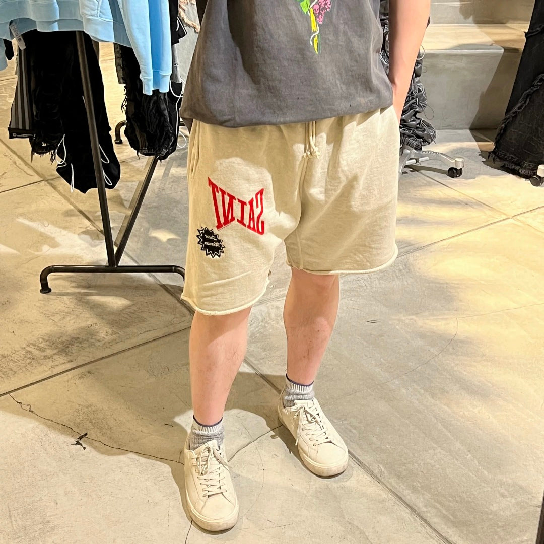 Saint Michael Angular Font Graphic Logo Sweat Shorts