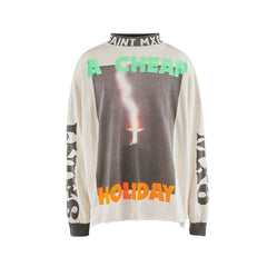 Saint Michael Mock-Neck Photo Print Long Sleeve Sweatshirt