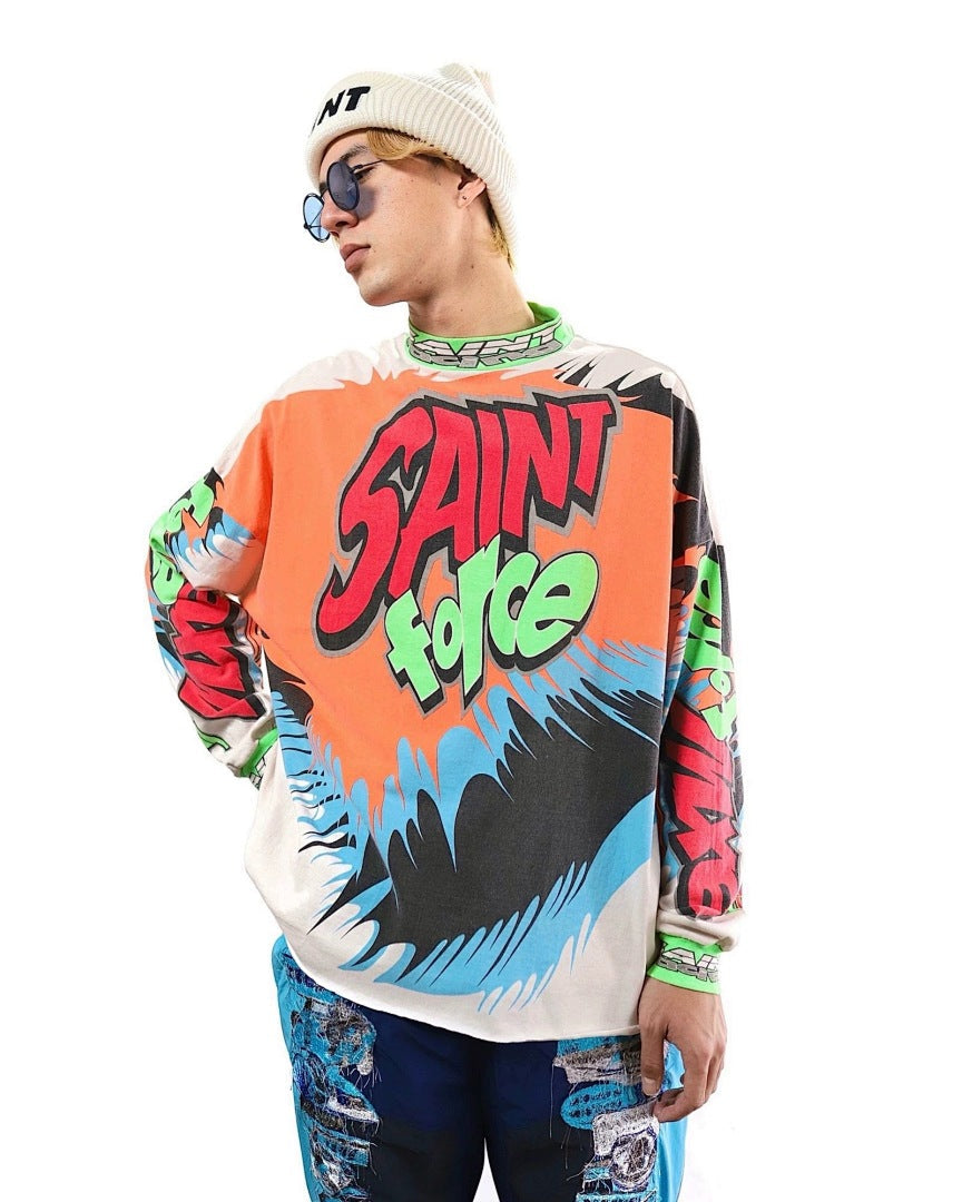 Saint Michael Bold Racing Graphic Long Sleeve Jersey