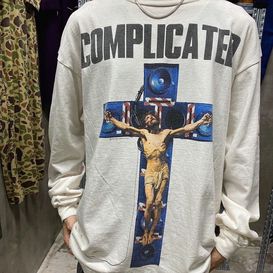 Saint Michael Complicated Cross Print Sweatshirt