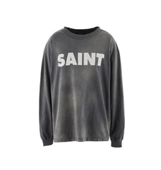 Saint Michael Minimalist Block Logo Long Sleeve Sweatshirt