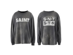 Saint Michael Minimalist Block Logo Long Sleeve Sweatshirt