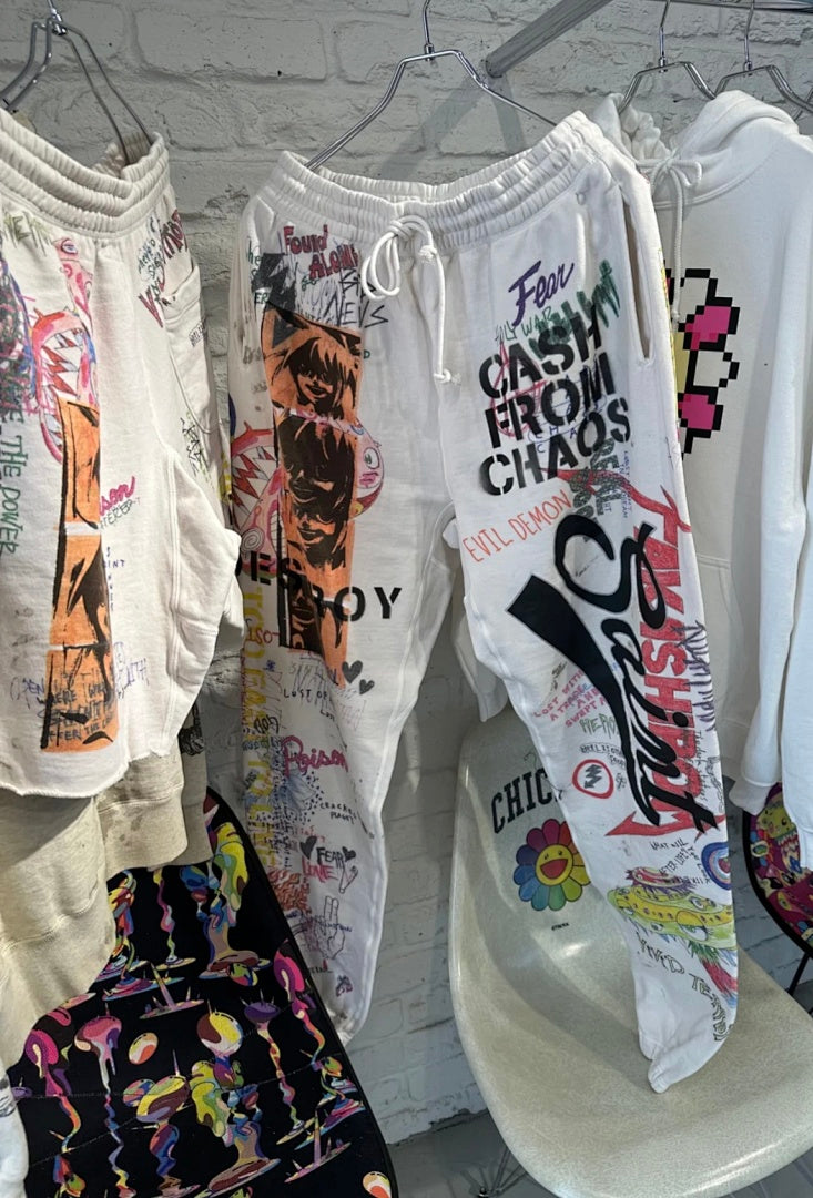 Saint Michael ST904 All-Over Graffiti Collage Sweatpants
