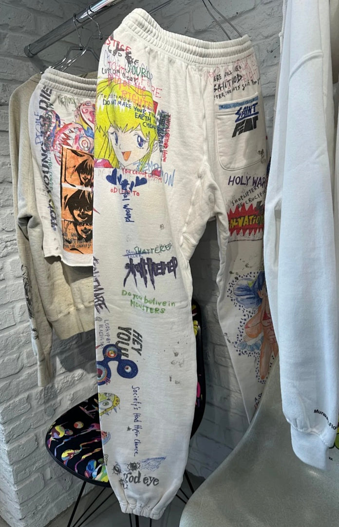 Saint Michael ST904 All-Over Graffiti Collage Sweatpants