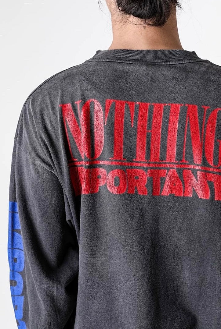 Saint Michael Distressed Graphic Art Long Sleeve Sweatshirt