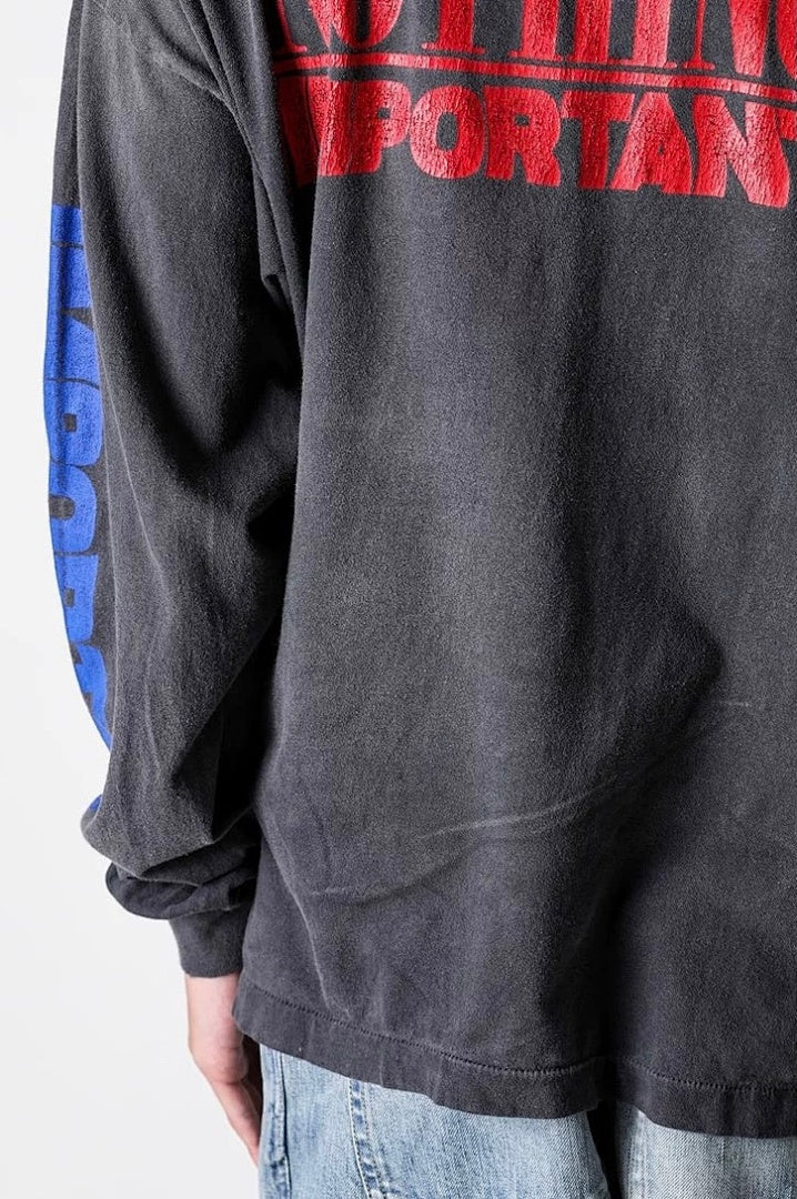 Saint Michael Distressed Graphic Art Long Sleeve Sweatshirt