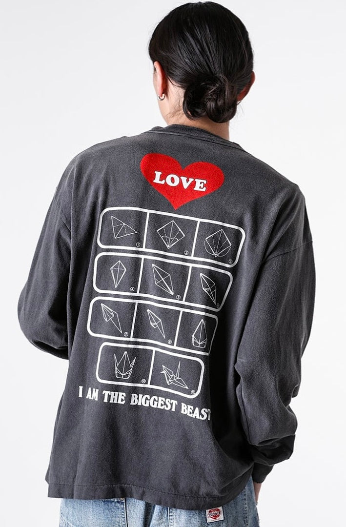 Saint Michael Love Patchwork Graphic Sweatshirt