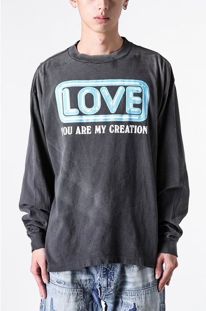 Saint Michael Love Patchwork Graphic Sweatshirt