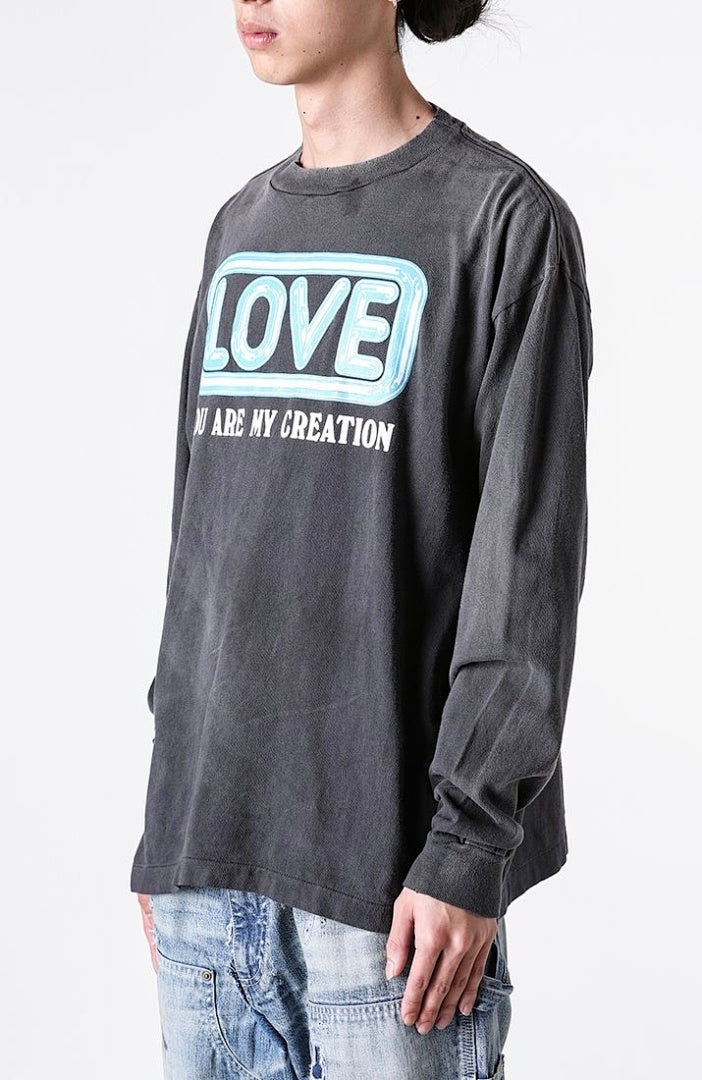 Saint Michael Love Patchwork Graphic Sweatshirt