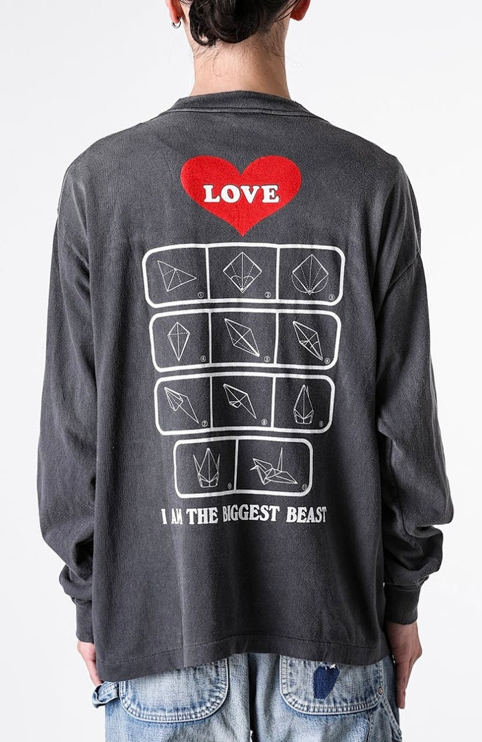 Saint Michael Love Patchwork Graphic Sweatshirt