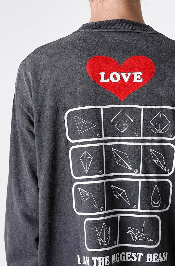Saint Michael Love Patchwork Graphic Sweatshirt
