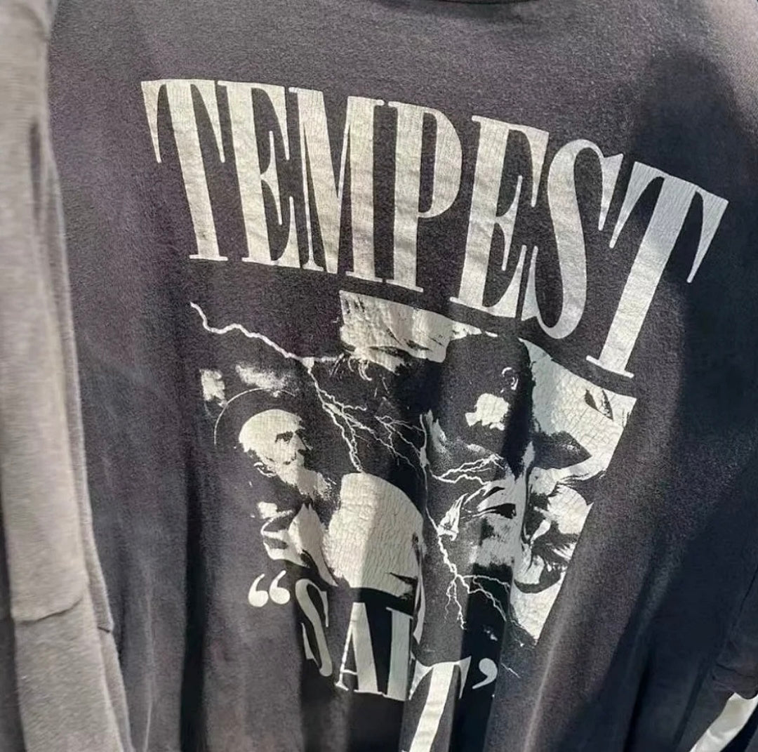 Saint Michael Tempest Graphic & Back Script Sweatshirt