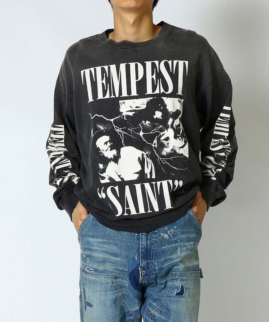 Saint Michael Tempest Graphic & Back Script Sweatshirt