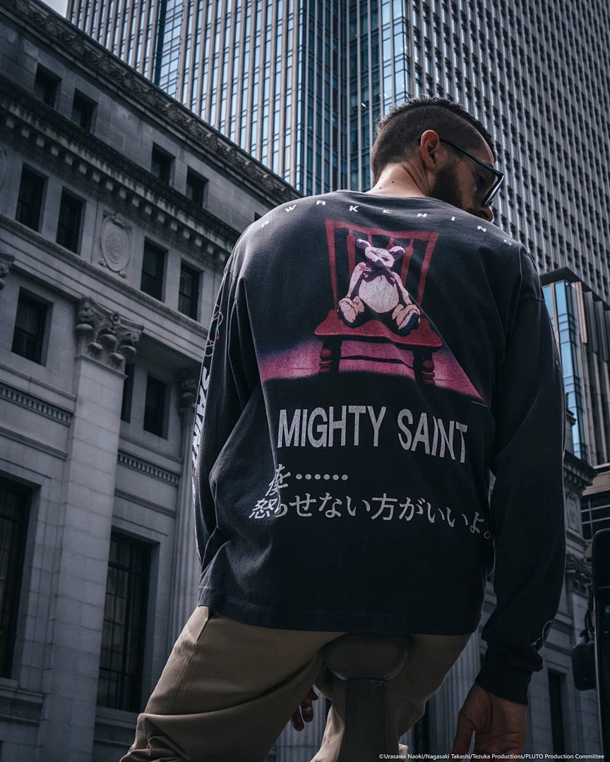 Saint Michael Character Artwork & Text Graphic Sweatshirt