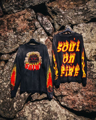 Saint Michael Soul On Fire Flame Sleeve Sweatshirt