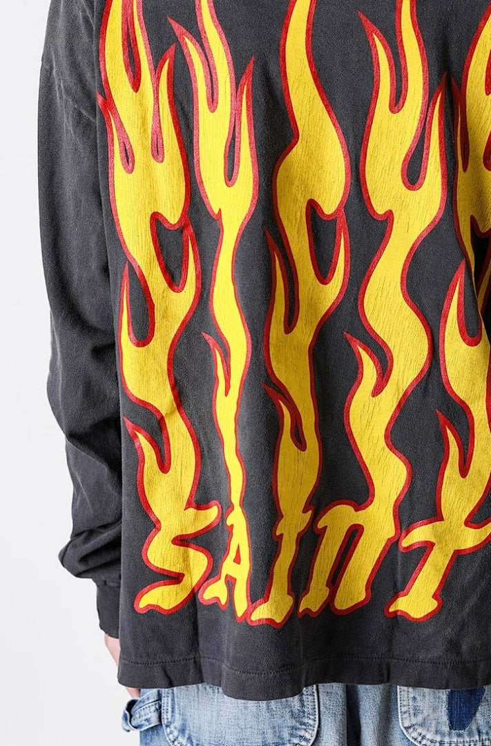 Saint Michael Soul On Fire Flame Sleeve Sweatshirt