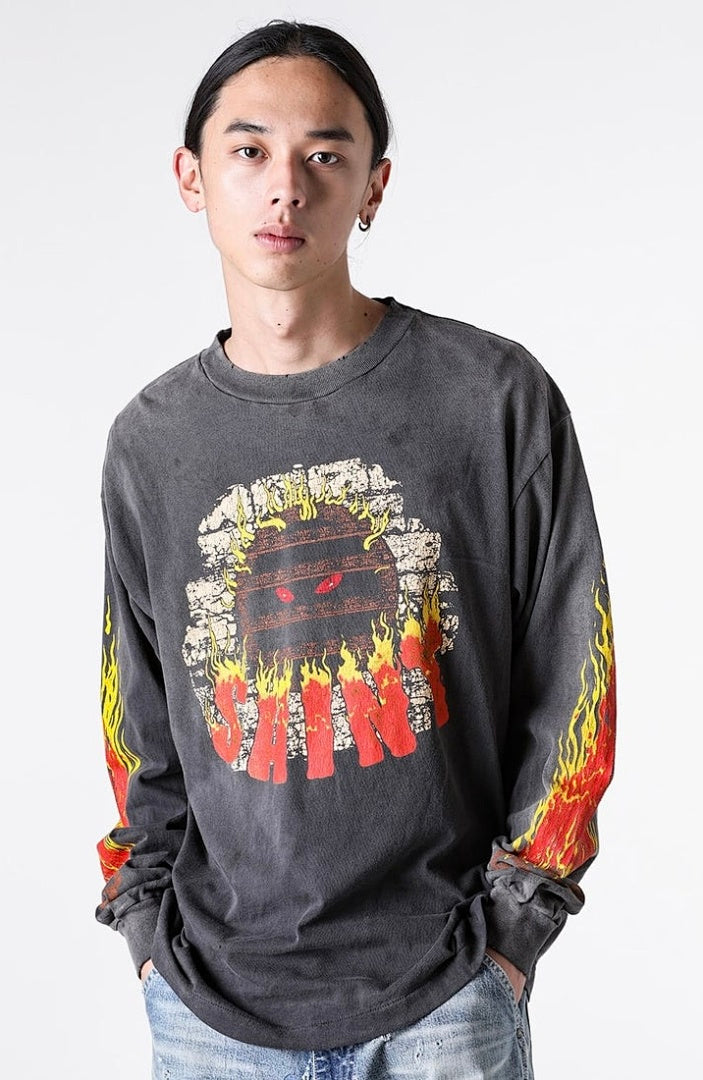 Saint Michael Live In Hell Graphic Vintage Sweatshirt