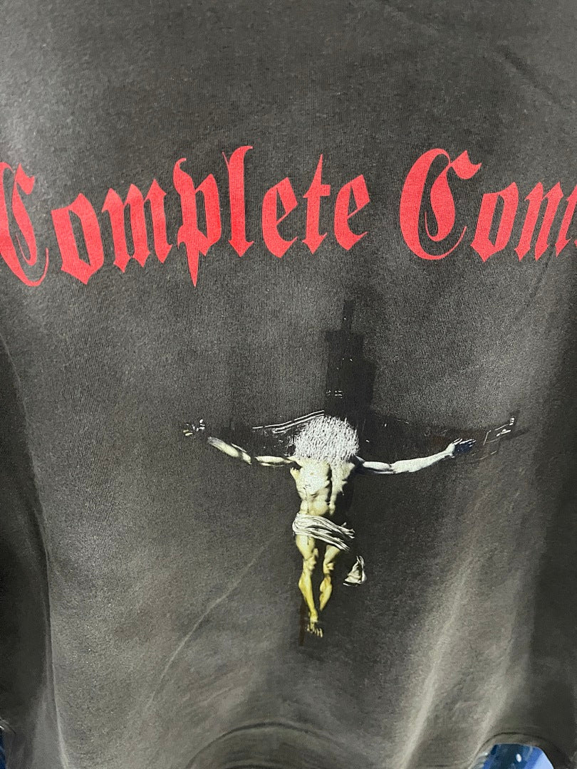 Saint Michael Gothic Figure & Text Print Sweatshirt