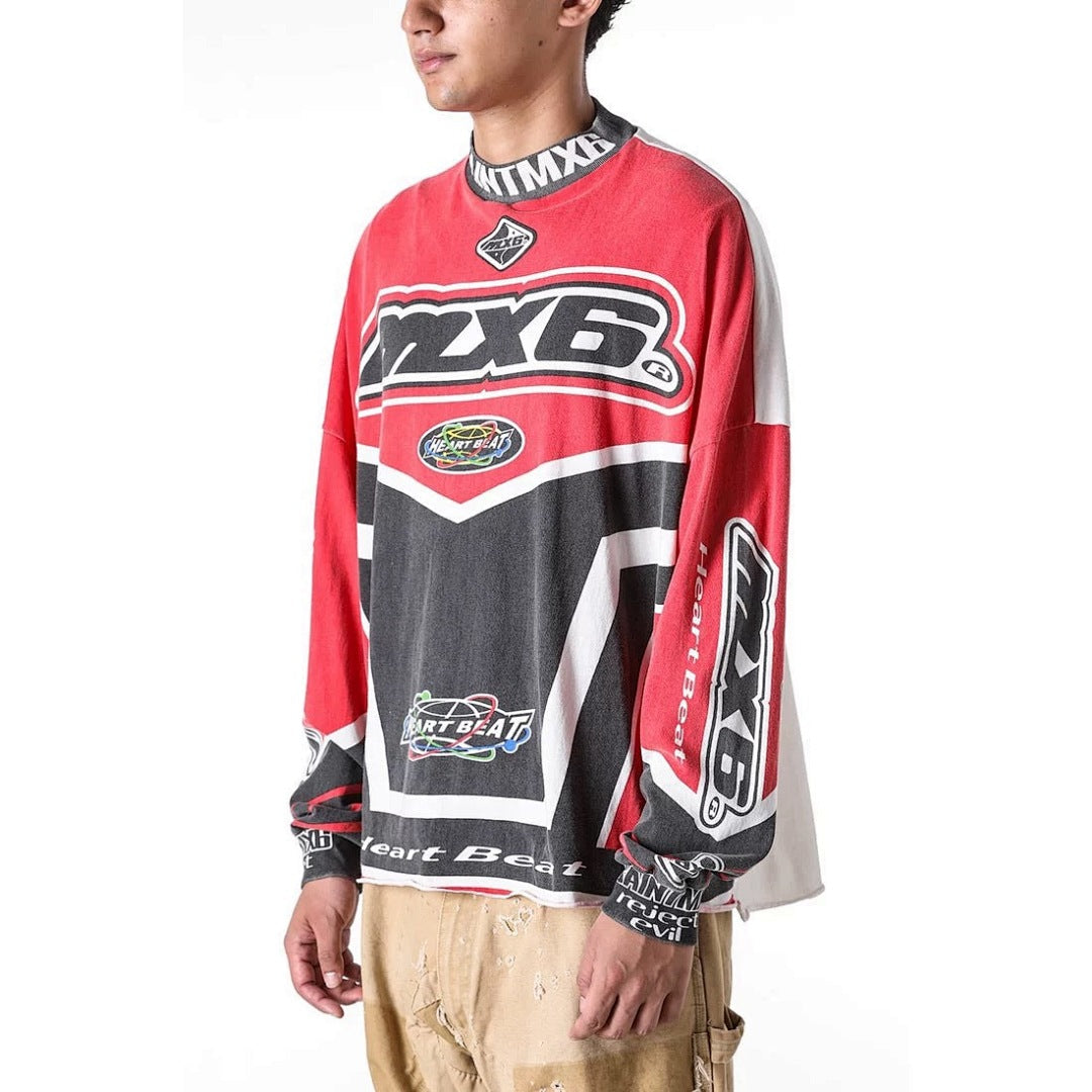 Saint Michael Racing Patch Paneled Long Sleeve Sweatshirt